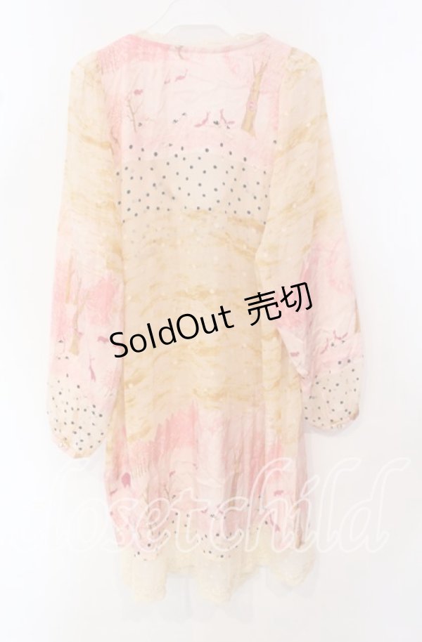 画像3: 【SALE】Cherir la femme / 総柄チュニック  ピンク系 O-25-09-25-029-LO-TO-OW-ZT356 (3)