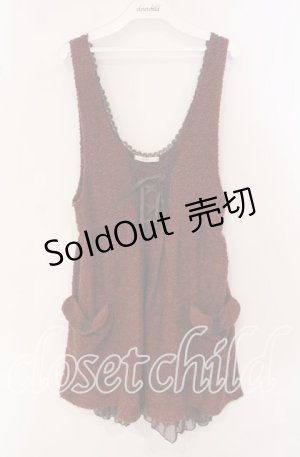 画像: axes femme / フロント編みニットジャンパースカート M ワイン O-25-09-25-030-AX-OP-OW-OS