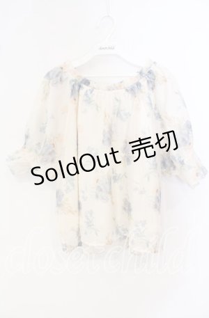 画像: 【SALE】Fi.n.t / 花柄シャーリングブラウス  アイボリー O-25-09-25-032-CA-TO-OW-ZT119