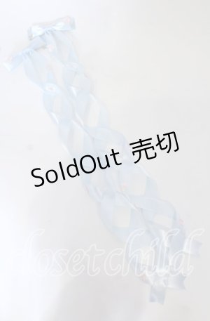 画像: LOTUS ribbon / ツインテールリボンバレッタ  サクラレース×サックスリボン O-25-09-26-058-EL-AC-OW-OS