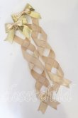 画像1: LOTUS ribbon / ツインテールリボンバレッタ  チョコ×ゴールド O-25-09-26-062-EL-AC-OW-ZT488-F002 (1)