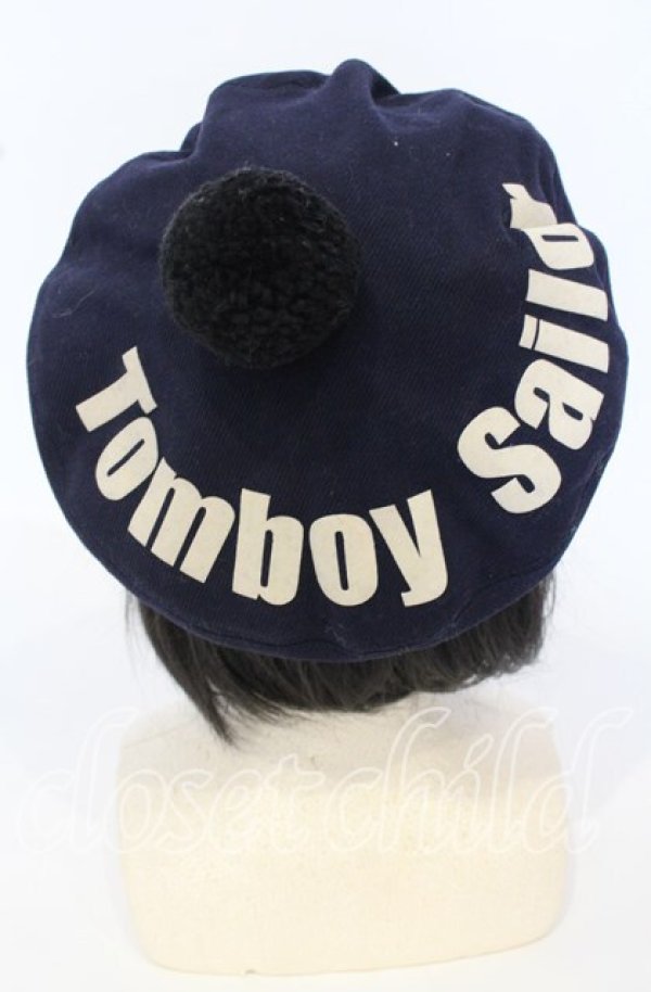 画像2: one spo / ポンポン付きベレー  ネイビー O-25-09-26-007-LO-ZA-OW-ZT511 (2)