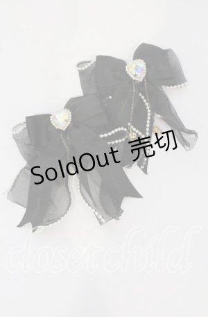 画像: LIZ LISA / ビジューリボンヘアクリップ  クロ O-25-09-26-072-LO-AC-OW-ZT488-F006