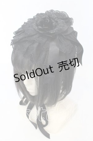 画像: Moi-meme-Moitie / 逆十字綿レース丸型ヘッドドレス  ブラック O-25-09-26-012-MO-AC-OW-OS