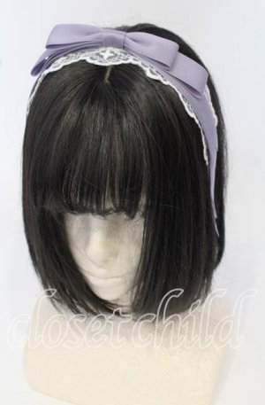 画像: axes femme kawaii / レースリボンカチューシャ  ラベンダー O-25-09-26-017-AX-AC-OW-OS