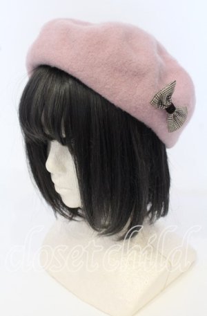 画像: axes femme / リボン付2WAYリブベレー  ピンク O-25-09-26-020-AX-AC-OW-OS