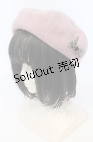 画像: axes femme / リボン付2WAYリブベレー  ピンク O-25-09-26-020-AX-AC-OW-ZT511