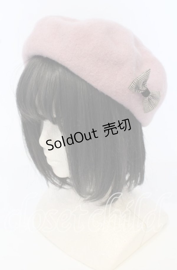 画像1: axes femme / リボン付2WAYリブベレー  ピンク O-25-09-26-020-AX-AC-OW-ZT511 (1)