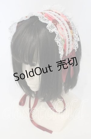 画像: 【SALE】metamorphose / はしごレースリボン花柄ヘッドドレス  ボルドー系 O-25-09-26-028-ME-AC-IG-ZT434-F005
