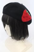 画像1: Heart E / いちごベレー  クロ×アカ O-25-09-26-031-LO-AC-OW-ZT511 (1)