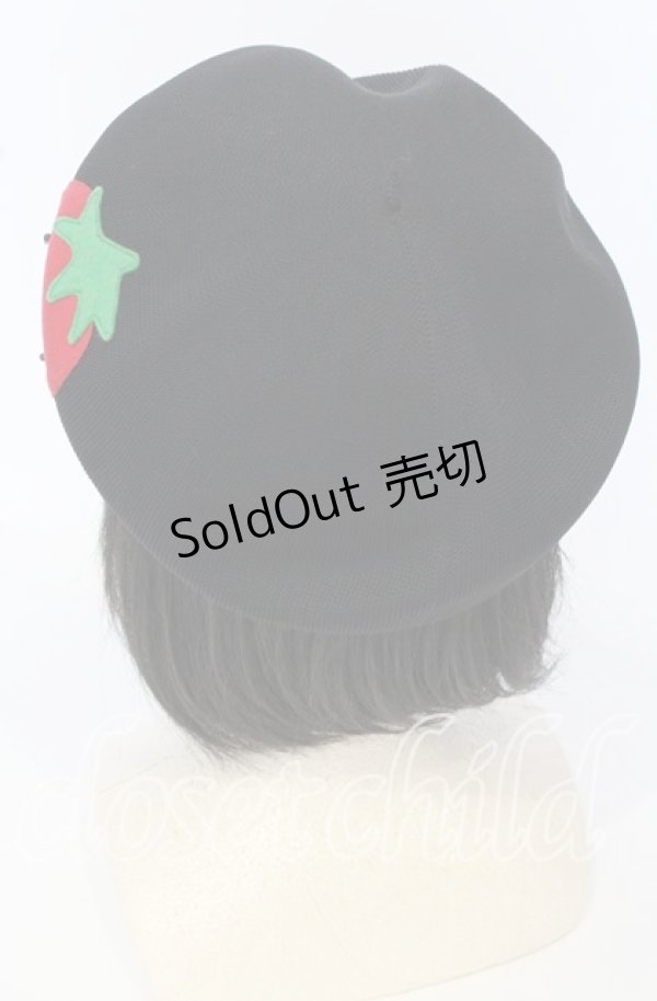 画像2: Heart E / いちごベレー  クロ×アカ O-25-09-26-031-LO-AC-OW-ZT511 (2)