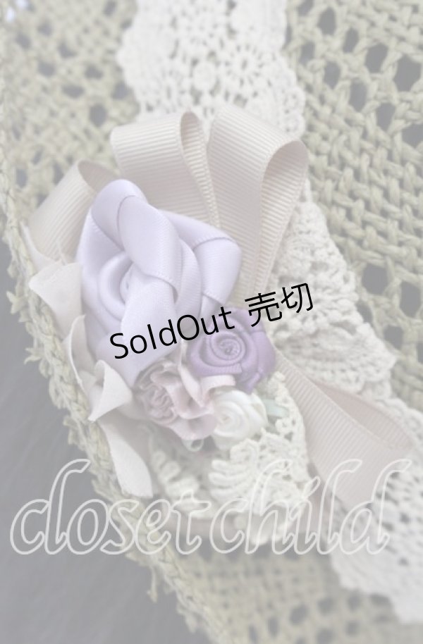 画像3: axes femme / ローズ使い雑材ハット  ブラウン O-25-09-26-037-AX-AC-OW-ZT-K007 (3)