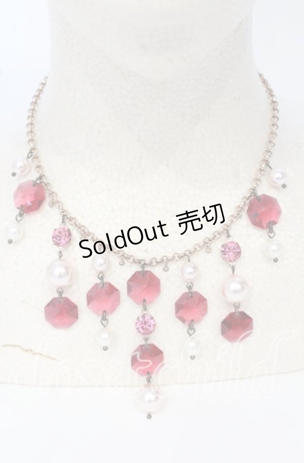 画像1: 【SALE】Victorian maiden / ビジューネックレス  ワイン O-25-09-26-039-CL-AC-OW-ZT444-F002 (1)