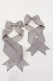画像1: LOTUS ribbon / ツインリボンバレッタ  グレー O-25-09-26-044-EL-AC-OW-ZT488-F002 (1)