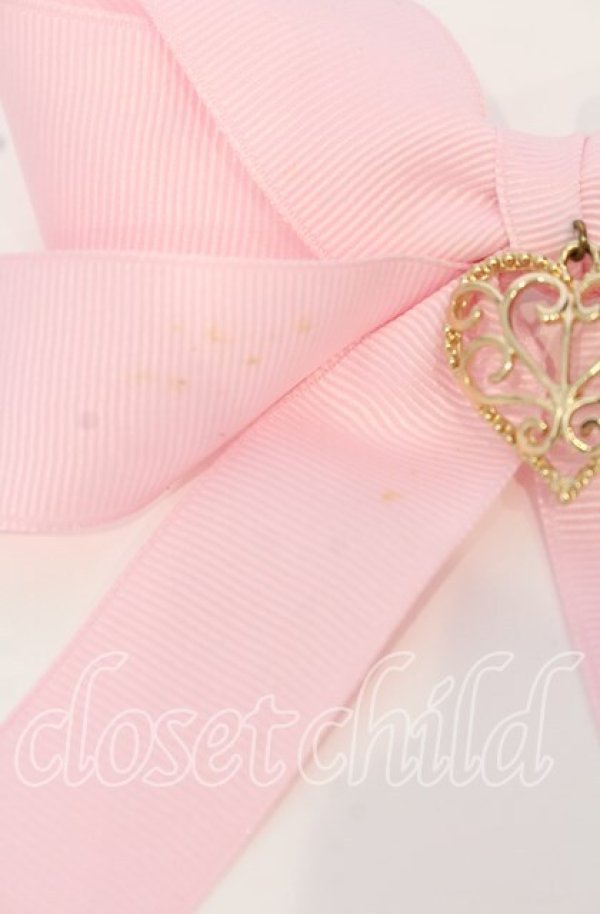 画像3: LOTUS ribbon / ハートチャームバレッタ  ピンク O-25-09-26-045-EL-AC-OW-ZT444-F002 (3)