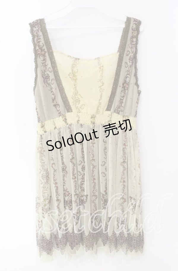 画像3: axes femme / バタフライptチュールチュニック M イエロー O-25-09-27-032-AX-OP-OW-OS (3)