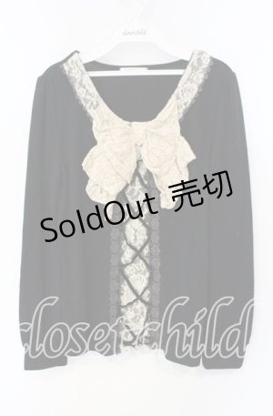画像: axes femme / BIGリボンレースアッププルオーバー M クロ O-25-09-27-035-AX-TO-OW-OS