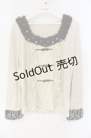 画像: axes femme / ボア切り替えカットソー M キナリ O-25-09-27-036-AX-TO-OW-OS