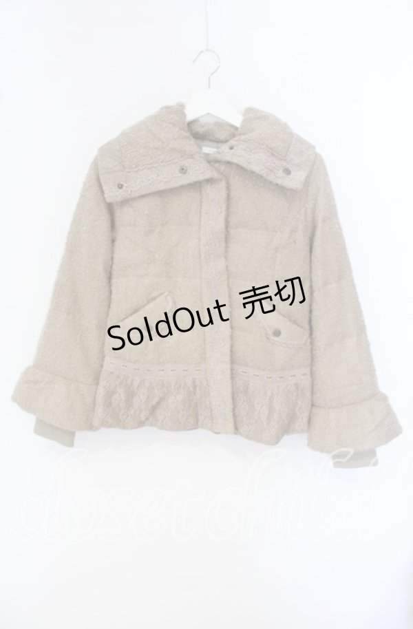 画像1: axes femme / レース切り替えツイードブルゾン M キナリ O-25-09-27-039-AX-CO-OW-ZT-C048 (1)