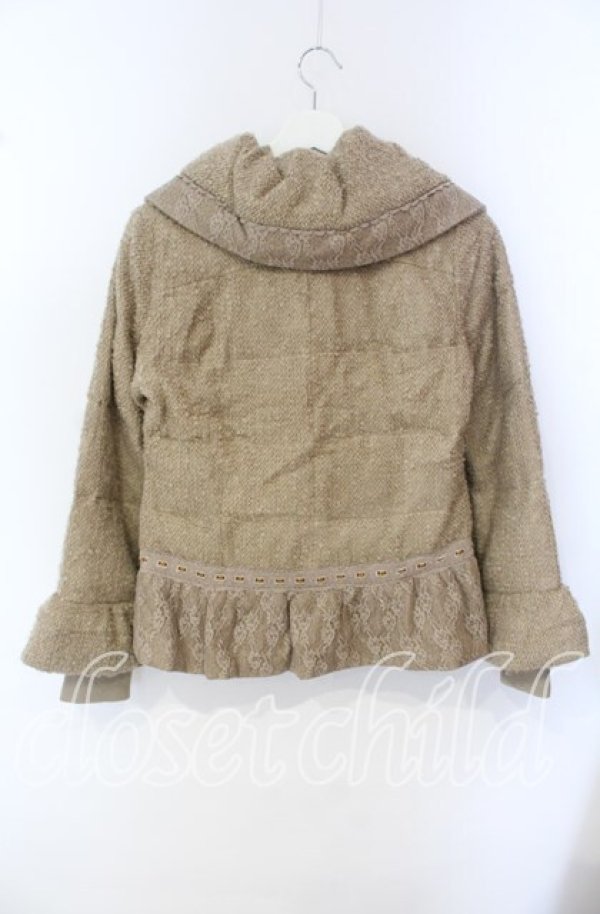 画像3: axes femme / レース切り替えツイードブルゾン M キナリ O-25-09-27-039-AX-CO-OW-ZT-C048 (3)