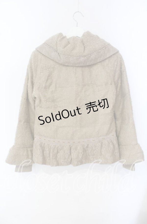 画像3: axes femme / レース切り替えツイードブルゾン M キナリ O-25-09-27-039-AX-CO-OW-ZT-C048 (3)