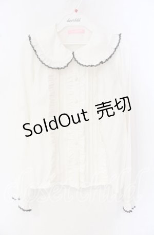 画像: Honey Cinnamon / タックフリルブラウス  シロ×クロレース O-25-09-27-040-LO-BL-IG-ZY