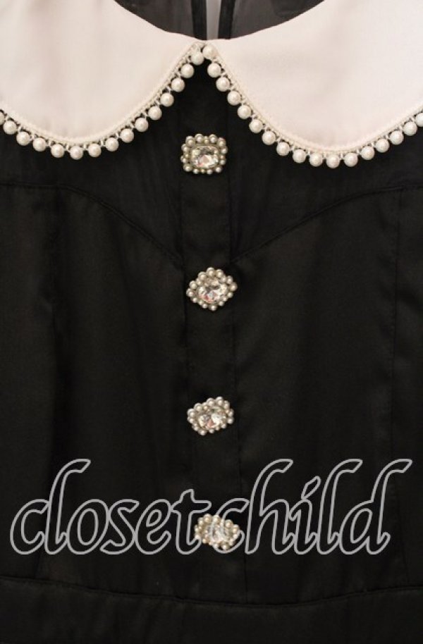 画像2: Ank Rouge / サテンワンピース  クロ×シロ O-25-09-27-044-CA-OP-IG-ZT023 (2)