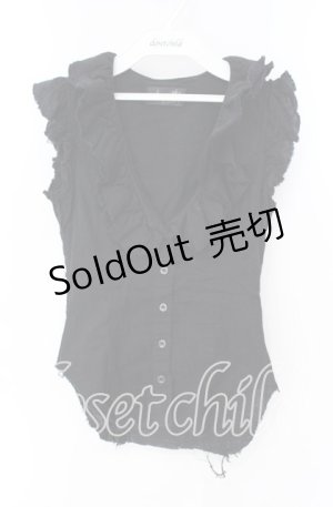 画像: STIGMATA / ガーゼノースリーブブラウス  ブラック O-25-09-27-050-GO-BL-IG-OS