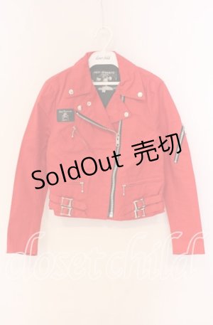 画像: SEXY DYNAMITE LONDON / コットンライダースジャケット S レッド O-25-09-27-054-PU-JA-IG-OS