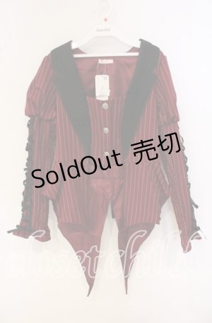 画像: Chalmiere / ストライプレースアップジャケット  ワイン O-25-09-27-058-LO-JA-IG-OS