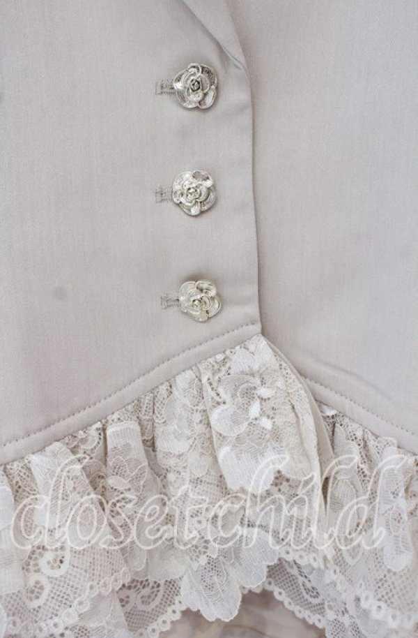 画像2: axes femme / レースフリル編上ジャケット  ベージュ O-25-09-27-060-AX-JA-IG-ZT477 (2)