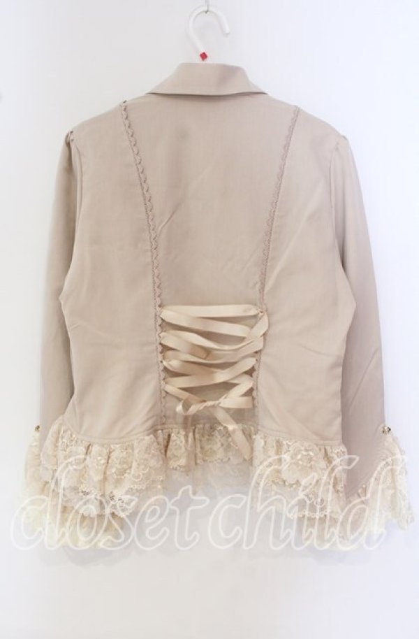 画像3: axes femme / レースフリル編上ジャケット  ベージュ O-25-09-27-060-AX-JA-IG-ZT477 (3)