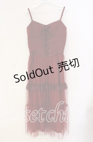 画像: axes femme / コルセット風編上ジャンスカ F アカ O-25-09-27-061-AX-OP-IG-OS