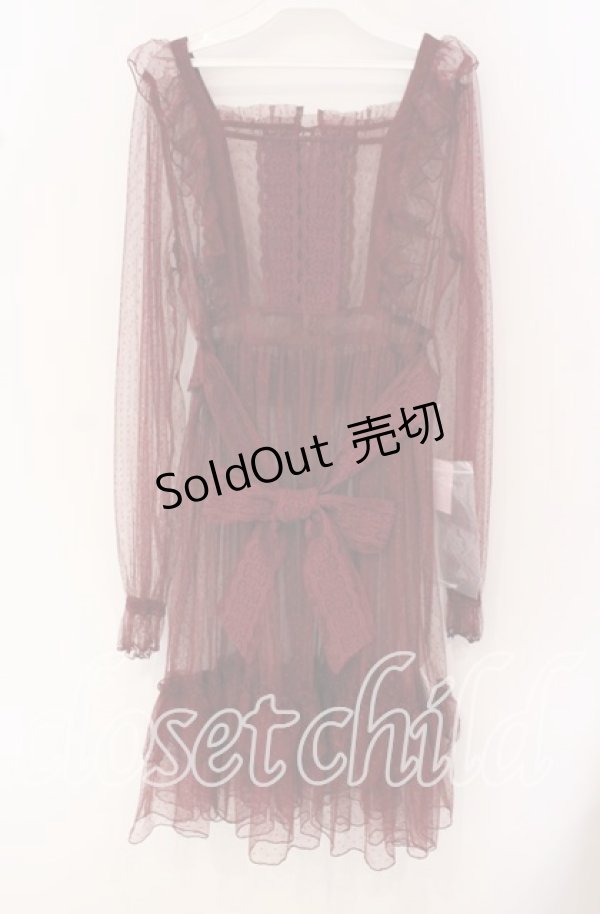 画像1: Chalmiere / ドットチュールガウン  ワイン O-25-09-27-064-LO-OP-IG-OS (1)