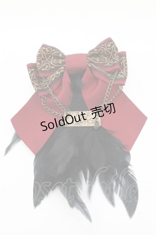 画像1: 【SALE】ALICE and the PIRATES / APプレートリボンブローチ  ワイン×クロ O-25-09-27-1041-PA-AC-OW-ZT394-F006 (1)