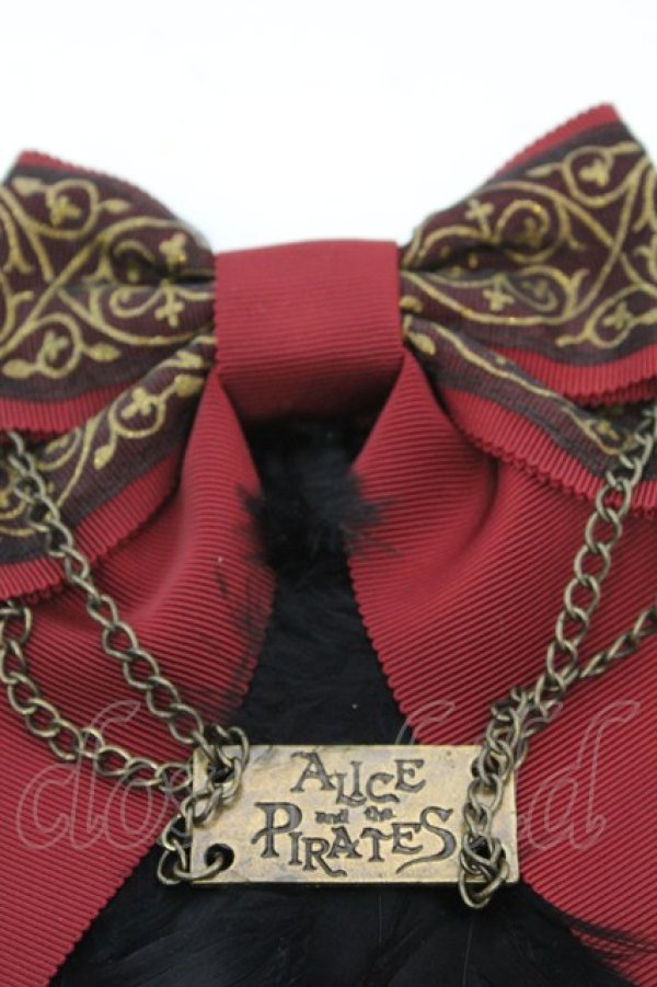 画像2: ALICE and the PIRATES / APプレートリボンブローチ  ワイン×クロ O-25-09-27-1041-PA-AC-OW-ZT394-F006 (2)