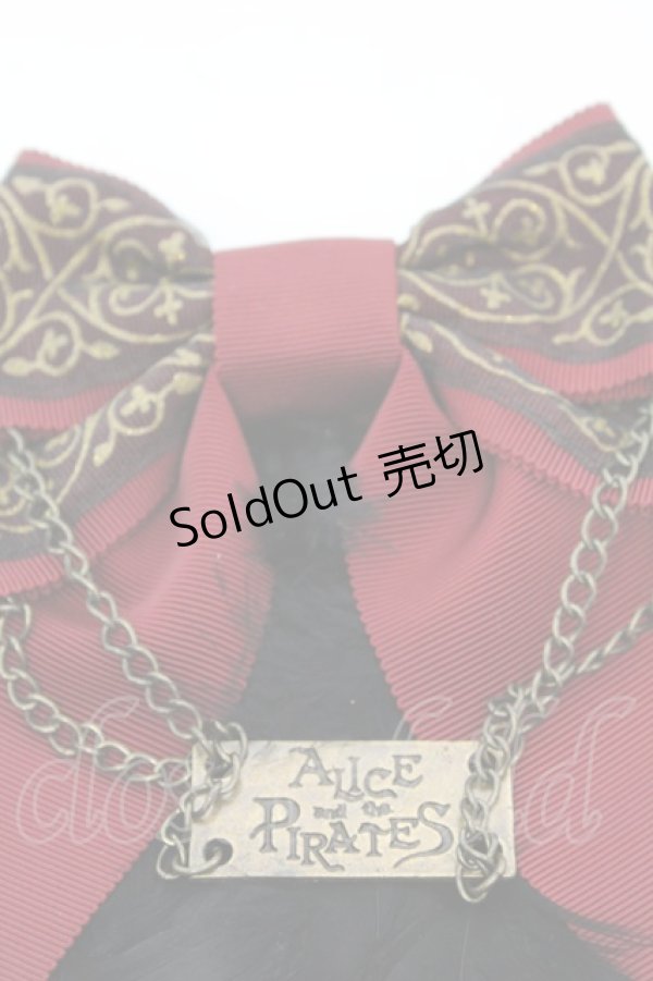 画像2: 【SALE】ALICE and the PIRATES / APプレートリボンブローチ  ワイン×クロ O-25-09-27-1041-PA-AC-OW-ZT394-F006 (2)