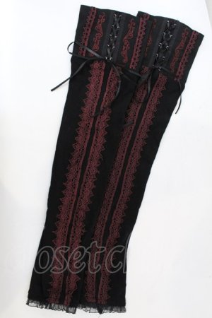 画像: Ozz On / レース配色アームカバー  ブラック×レッド O-25-09-27-1044-OO-ZA-OW-ZT0929N