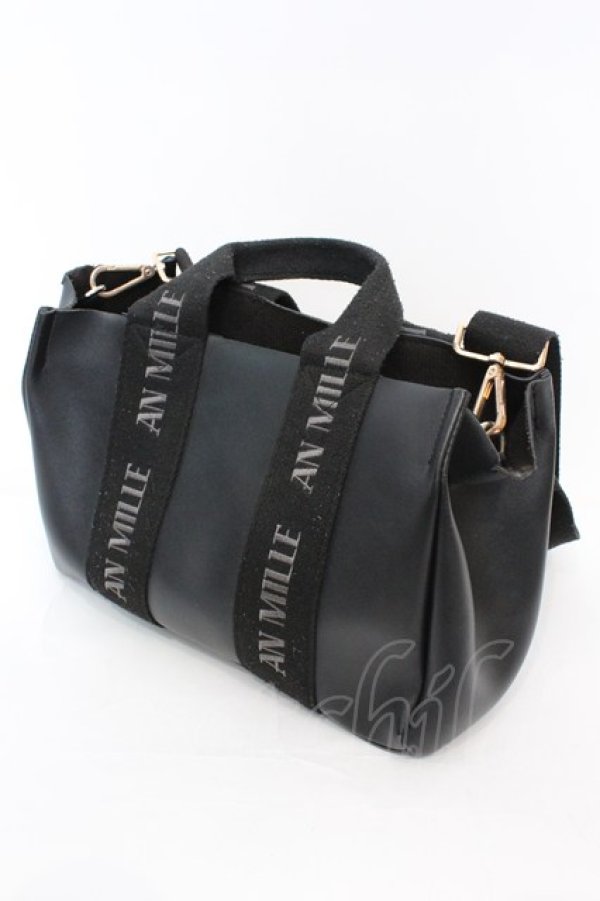 画像1: An MILLE / 2WAY ロゴトートバッグ  ブラック O-25-09-27-1005-EL-BG-YM-ZT501 (1)
