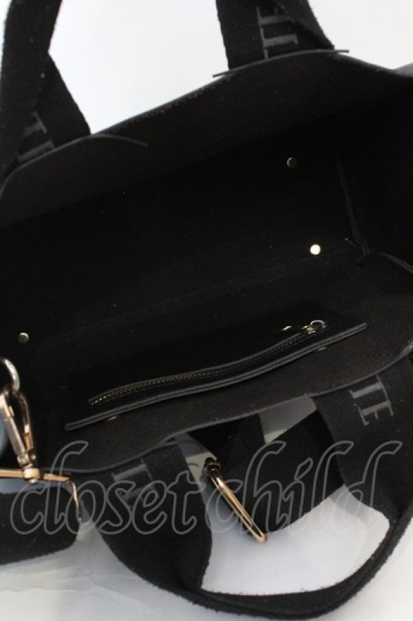 画像5: An MILLE / 2WAY ロゴトートバッグ  ブラック O-25-09-27-1005-EL-BG-YM-ZT501 (5)