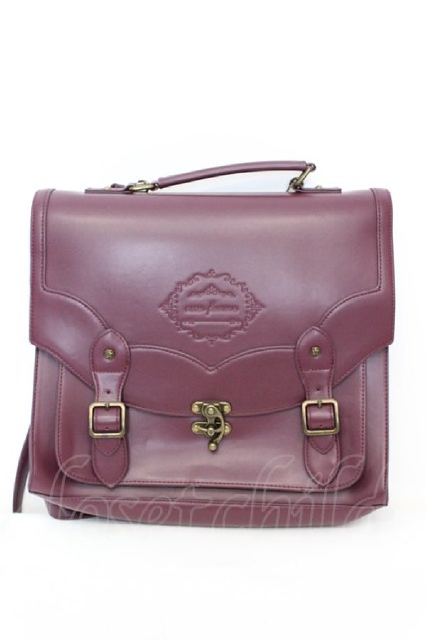 画像1: axes femme / 型押しフラップサッチェル 27×34×10.5cm ワイン O-25-09-27-1003-AX-BG-IG-ZT500 (1)