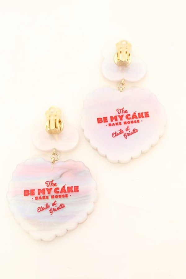 画像2: Etoile et Griotte / Heart Cakeイヤリング  レッドケーキ×ホワイトオーロラベース O-25-09-27-1029-LO-AC-OW-ZT488-F006 (2)