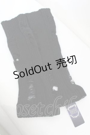 画像: NIBBLE POISON / ダメージニットレッグカバー  クロ O-25-09-27-1033-LO-ZA-IG-ZT0929N