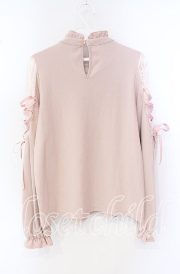 画像3: Honey Cinnamon / ショルダーレースアッププルオーバー F ピンク O-25-09-27-067-LO-TO-OW-ZT381 (3)