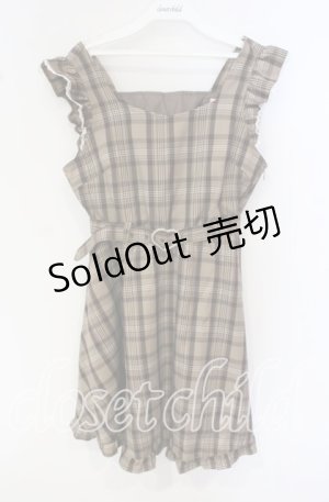 画像: Honey Cinnamon / ハートバックルチェックジャンパースカート F ブラウン O-25-09-27-068-LO-OP-OW-OS