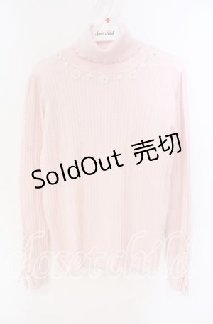 画像: 【SALE】LODISPOTTO / レースアップタートルニットトップス M ピンク O-25-09-27-072-LO-TO-OW-ZT362