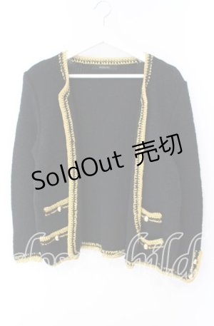 画像: INGEBORG / 金ブレード使いニットジャット  クロ×ゴールド O-25-09-27-076-LO-JA-OW-ZI