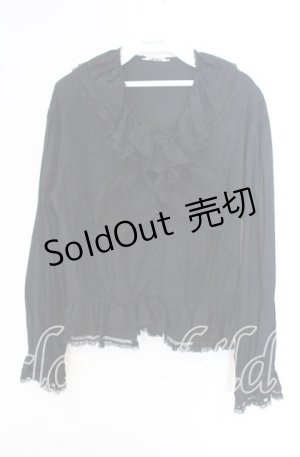 画像: INGEBORG / リボン使いピンタックブラウス  緑寄りクロ O-25-09-27-080-LO-BL-OW-OS