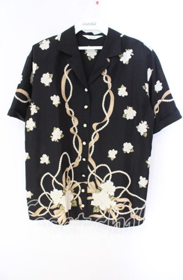 画像1: INGEBORG / ローズ＆パールptブラウス  クロ O-25-09-27-081-LO-BL-OW-ZI (1)