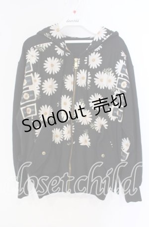 画像: PINK HOUSE / ヒナギクプリントパーカー  クロ O-25-09-27-086-LO-TO-OW-OS